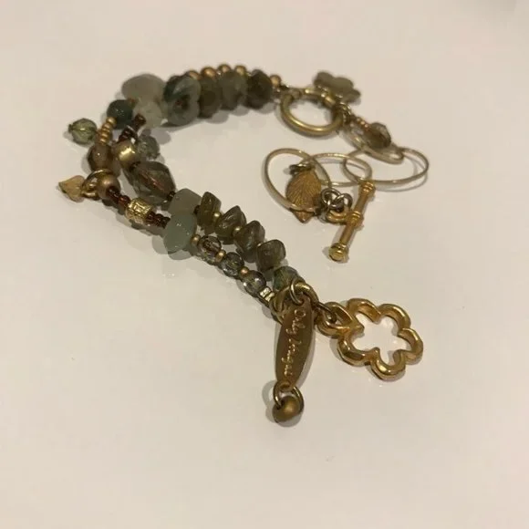 Orly Hagai Antique Gold-Tone Semi Precious Stone Bead Bracelet - Picture 2 of 11